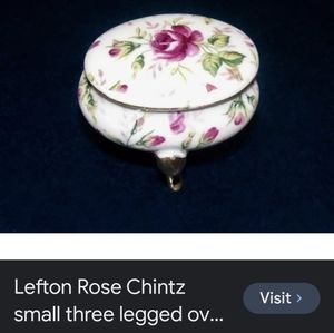 Lefton Rose mini jewelry box